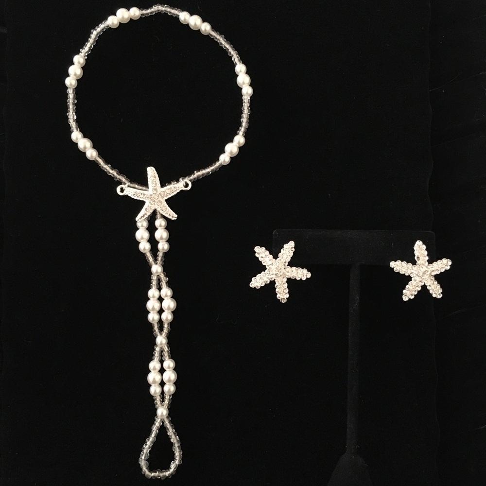 ♦️SOLD♦️ Starfish Earrings/Anklet Set - Picture 3 of 4